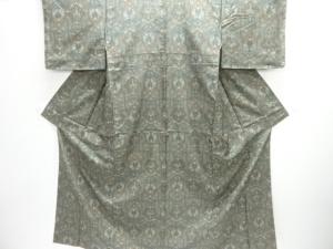 未使用品　華紋模様手織り節紬着物